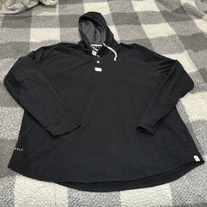 Black hooded Henley drop cut LUX blend xxl
